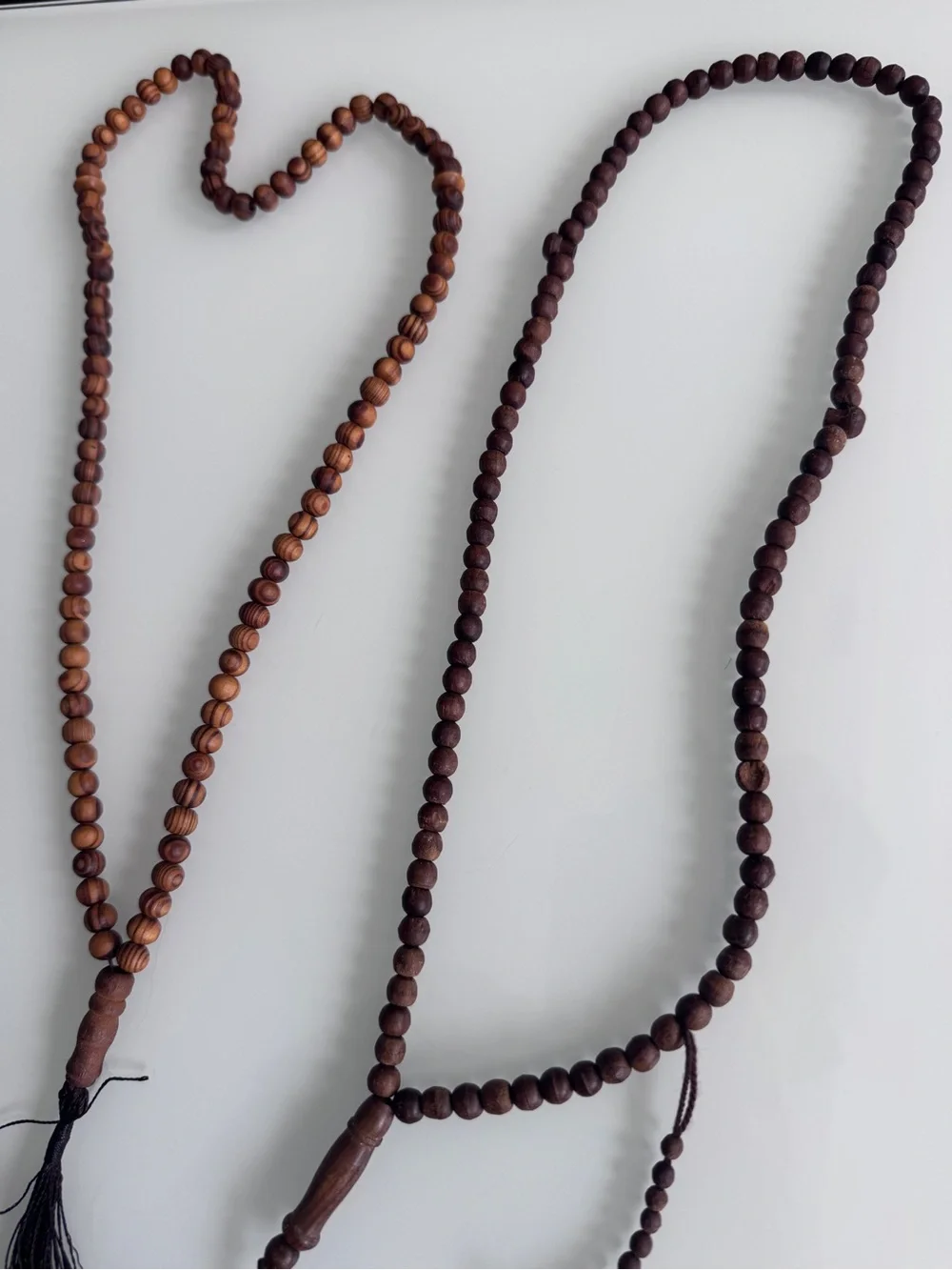 Brown wooden beaded rosary/necklace with tassel - for men/women